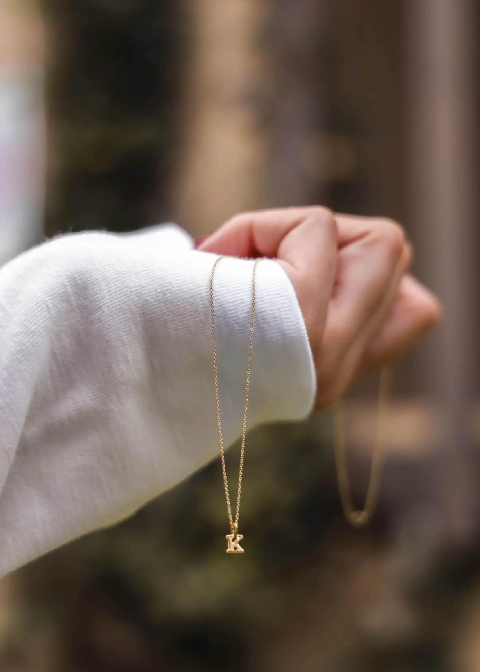 Tiny Initial on 16-18" Chain Necklace