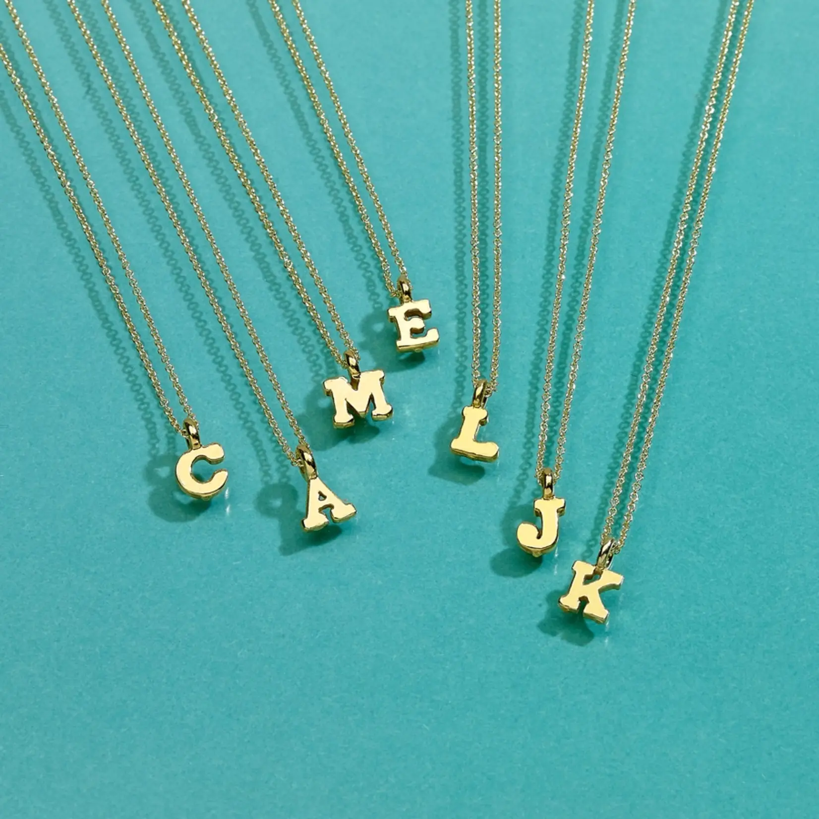 Tiny Initial on 16-18" Chain Necklace