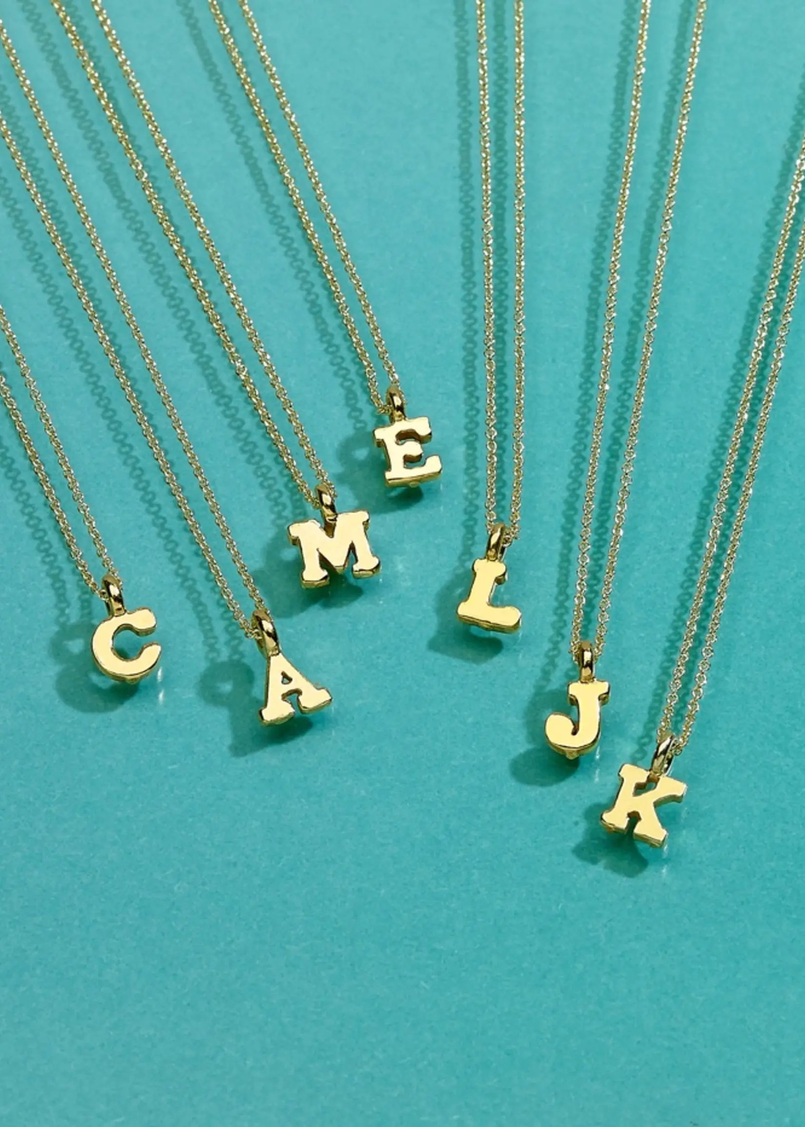 Tiny Initial on 16-18" Chain Necklace