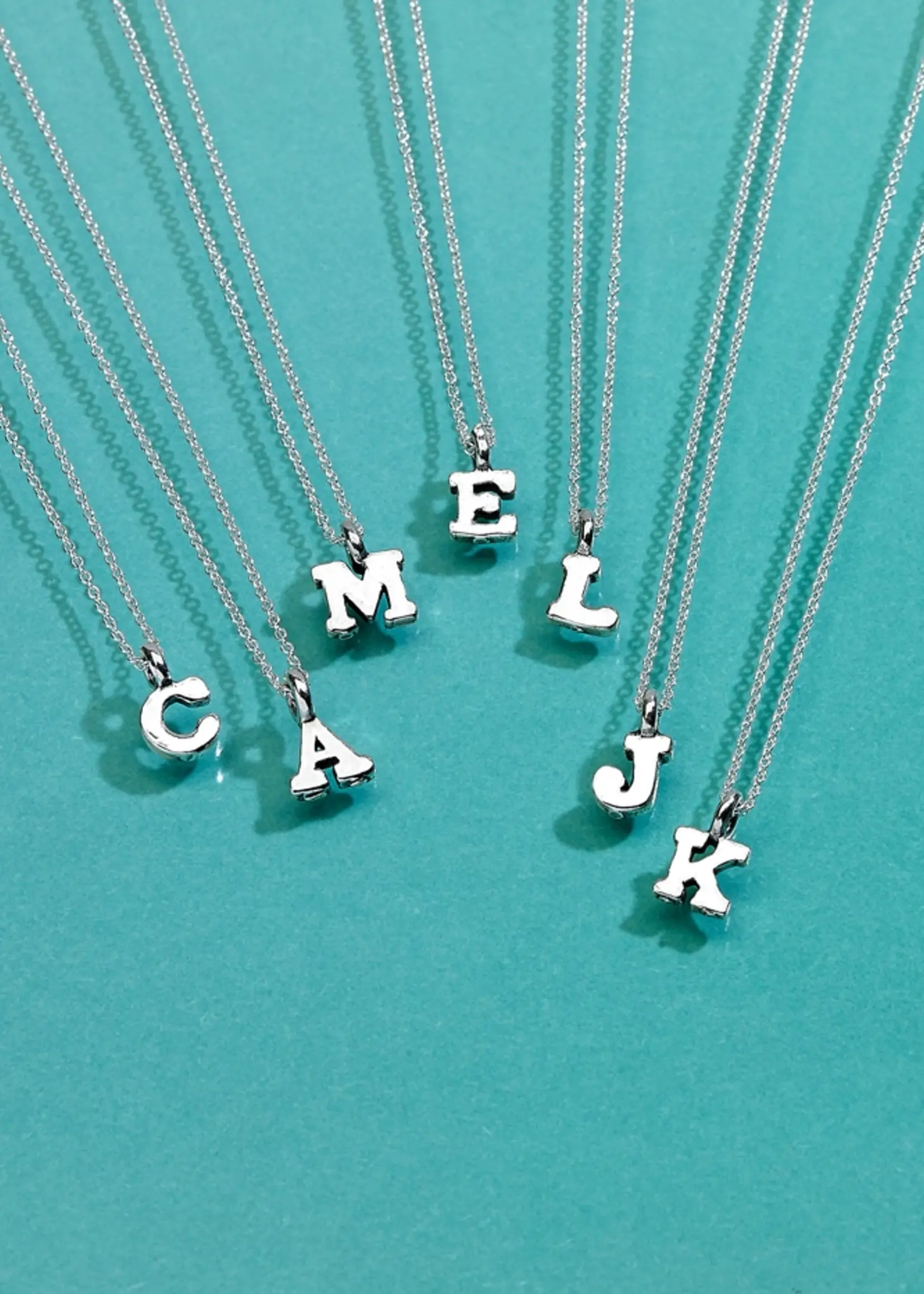 Tiny Initial on 16-18" Chain Necklace