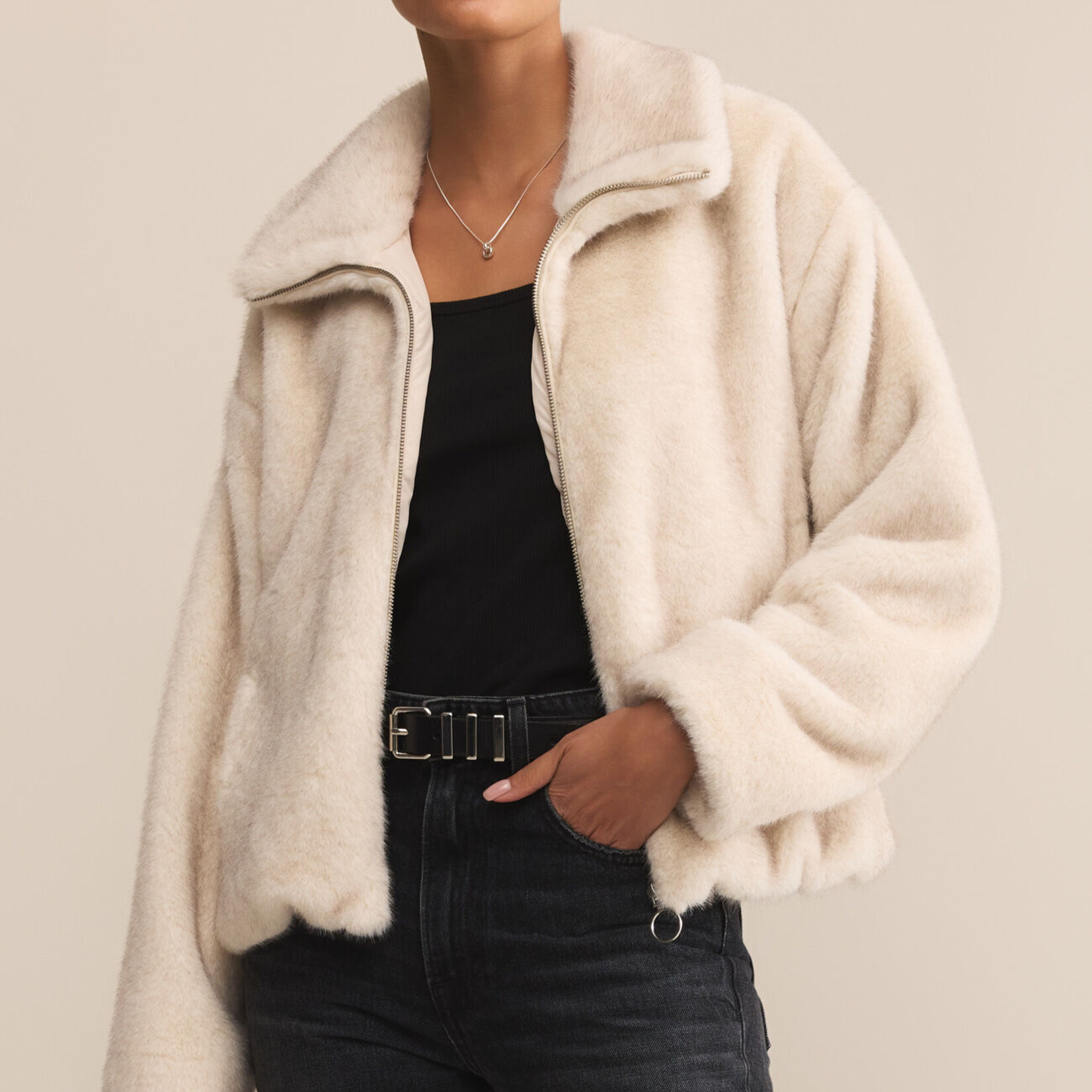 Z Supply Amethyst Faux Fur Jacket