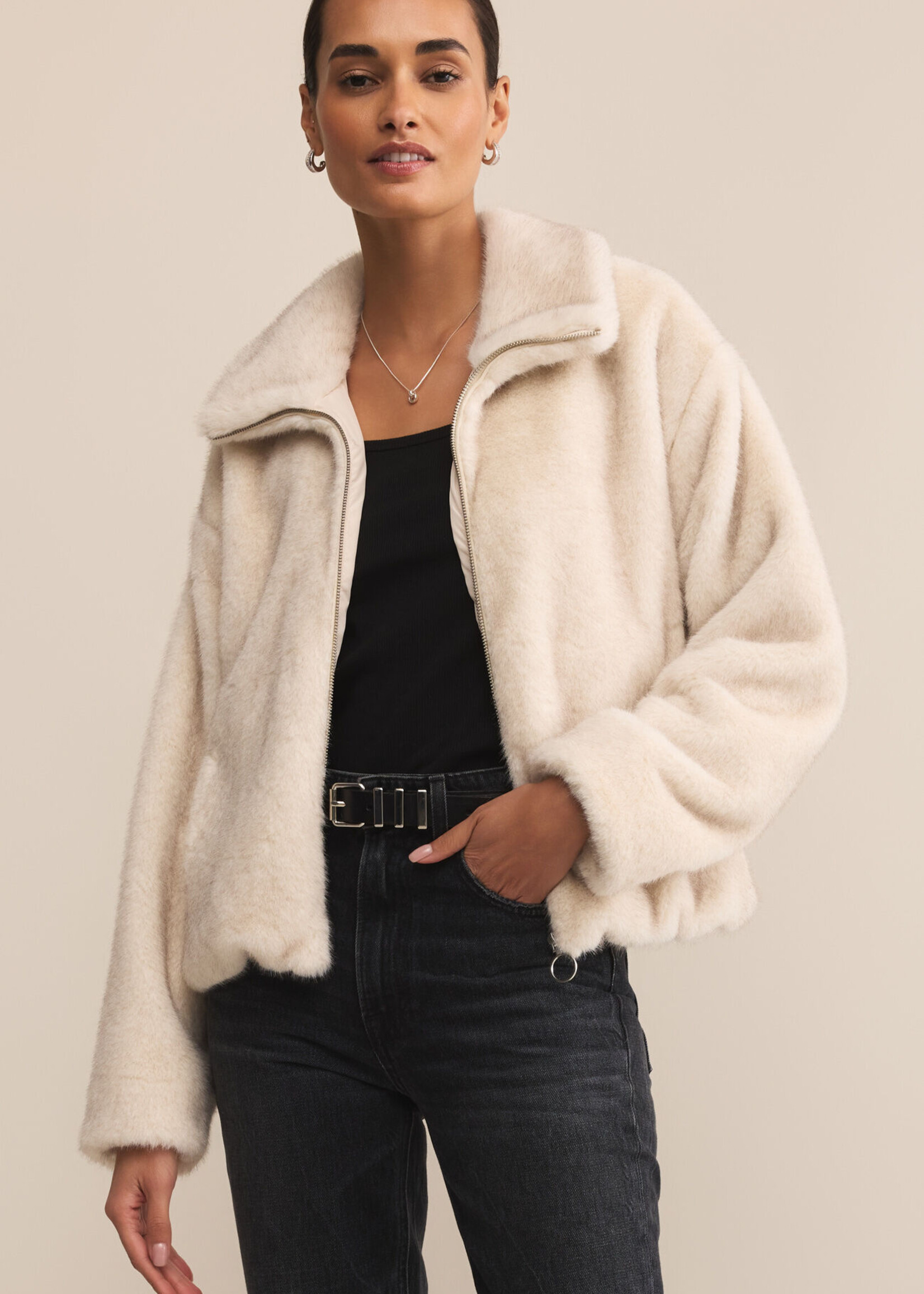 Z Supply Amethyst Faux Fur Jacket