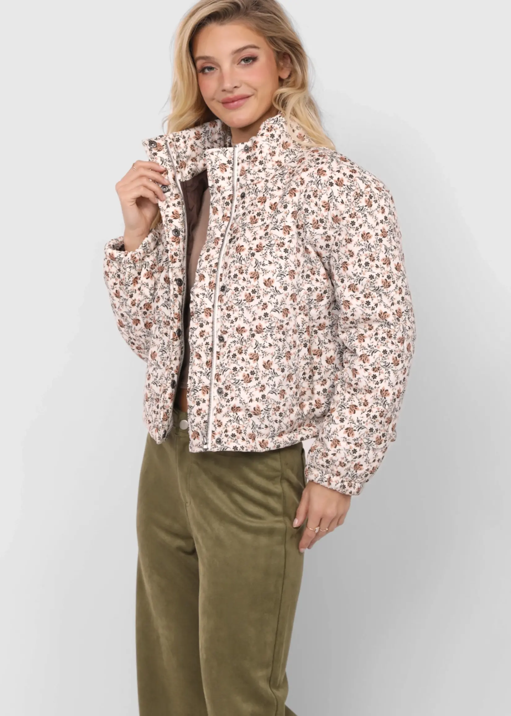 Just Looking Floral Cord Jacket