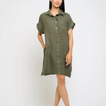 Linen Button Down Blouse Dress