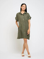 Linen Button Down Blouse Dress