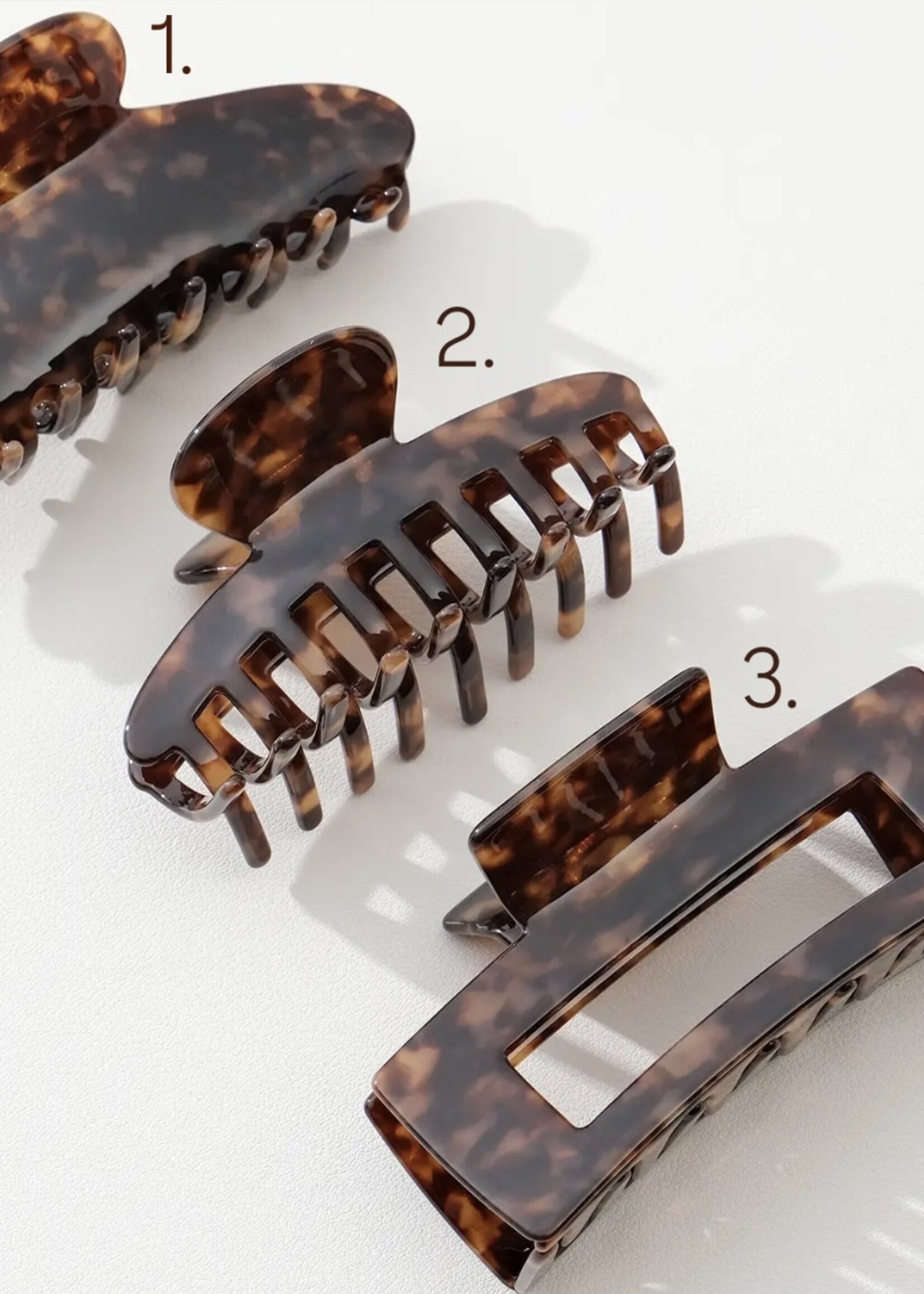 Adorro Deep Tortoise Large | Assorted Large Claw Clips