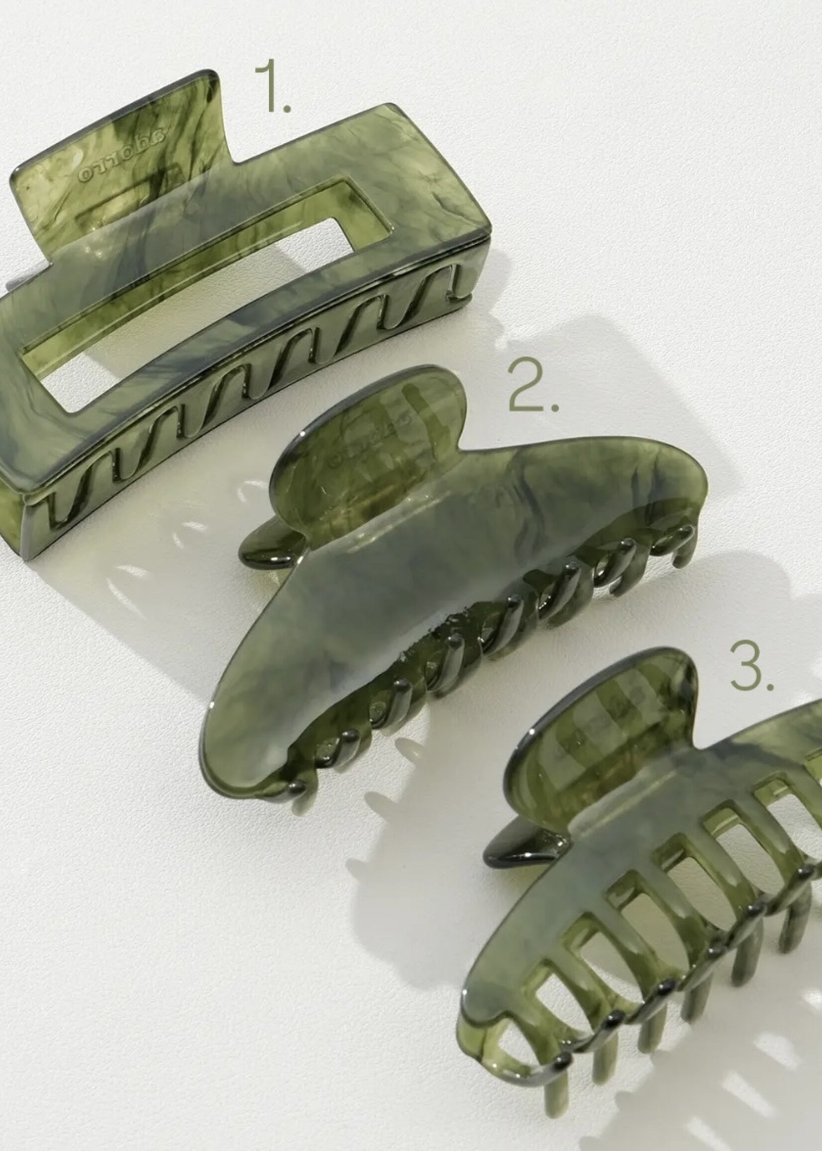 Adorro Jade Green | Assorted Small/Medium Claw Clips
