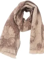 Adorro Soft Chunky Floral Print Fleece Scarf