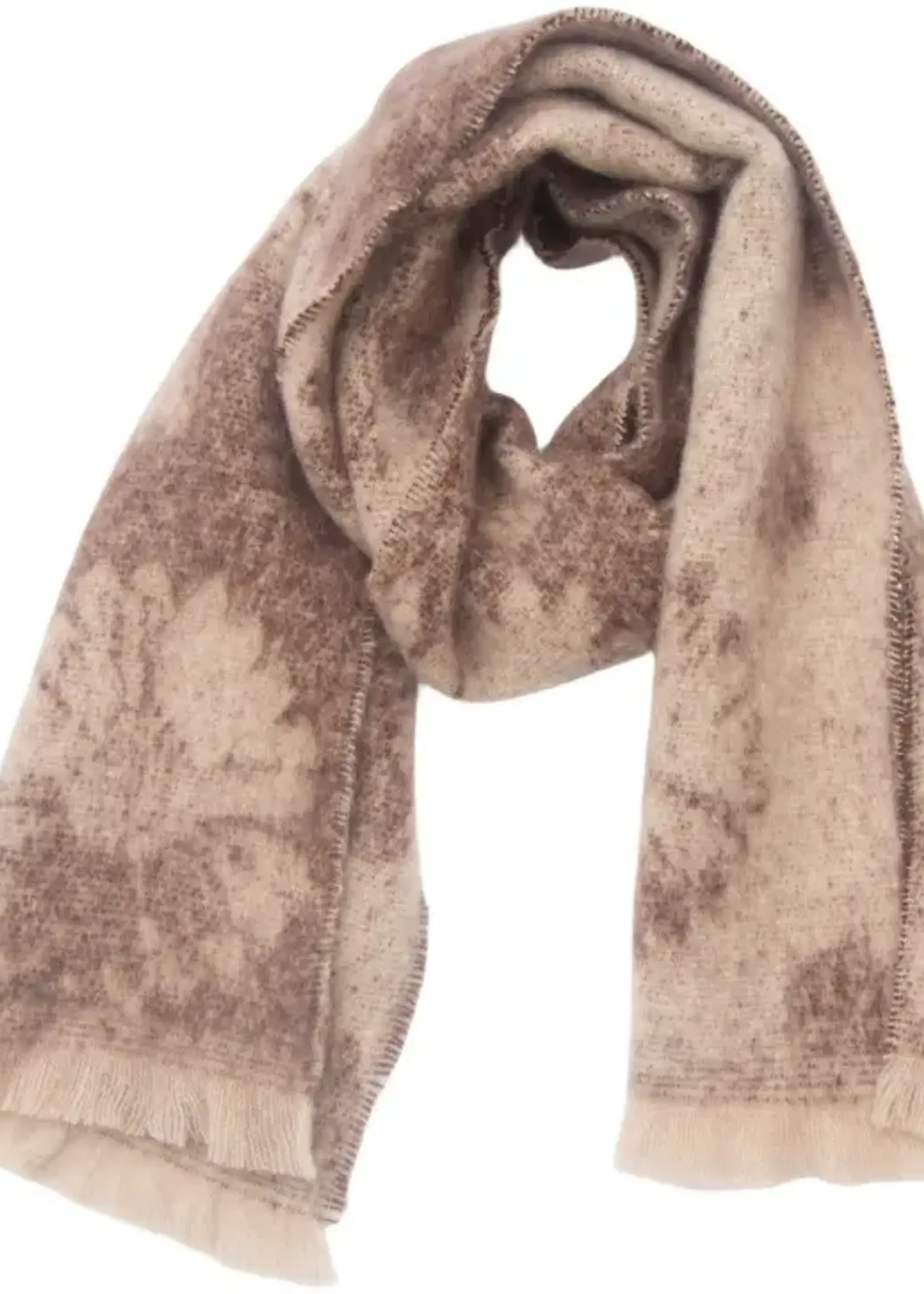 Adorro Soft Chunky Floral Print Fleece Scarf
