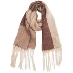 Adorro Soft Chunky Abstract Fleece Scarf With Tassel