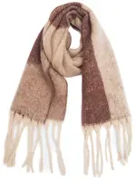 Adorro Soft Chunky Abstract Fleece Scarf With Tassel