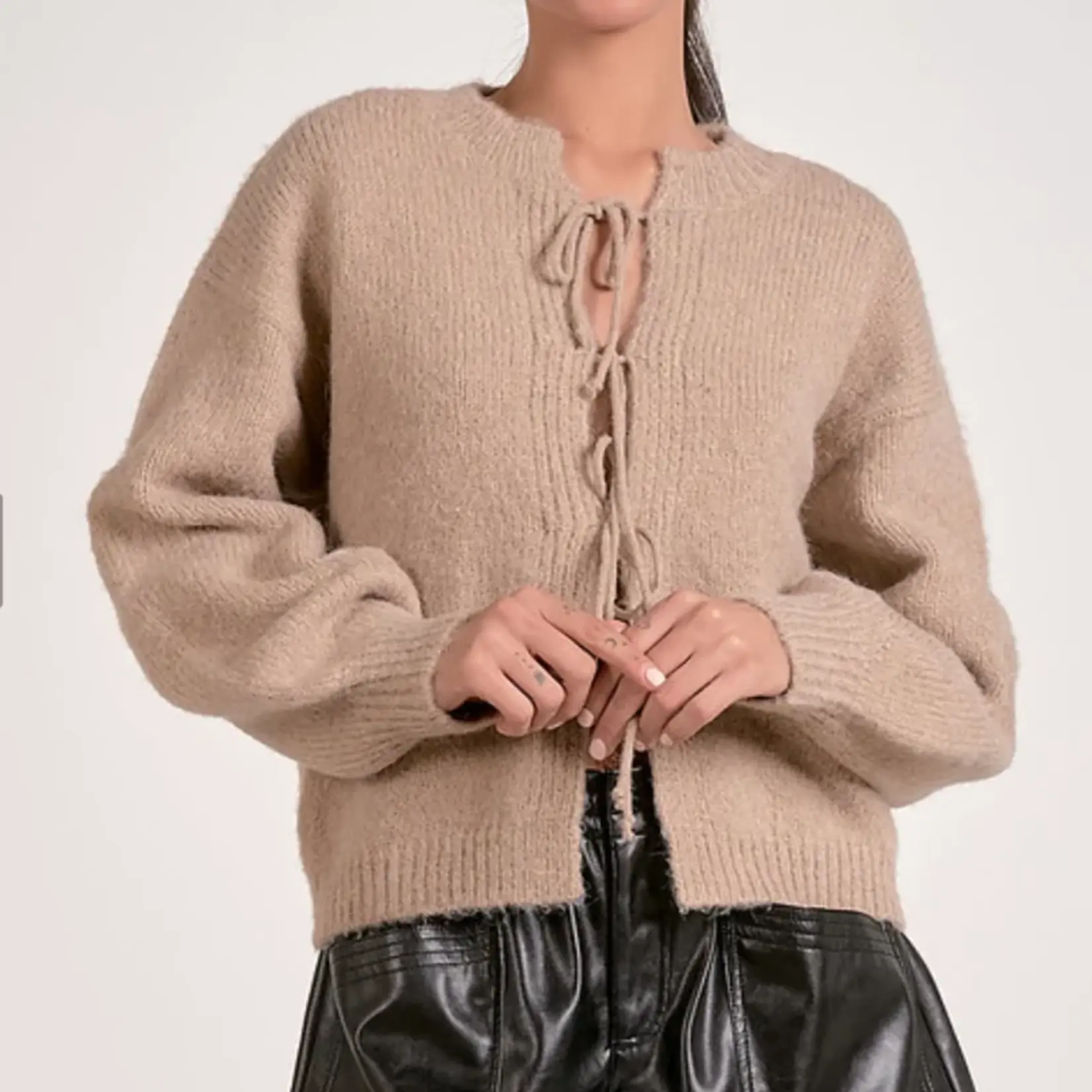Sweater Cardigan Front Tie