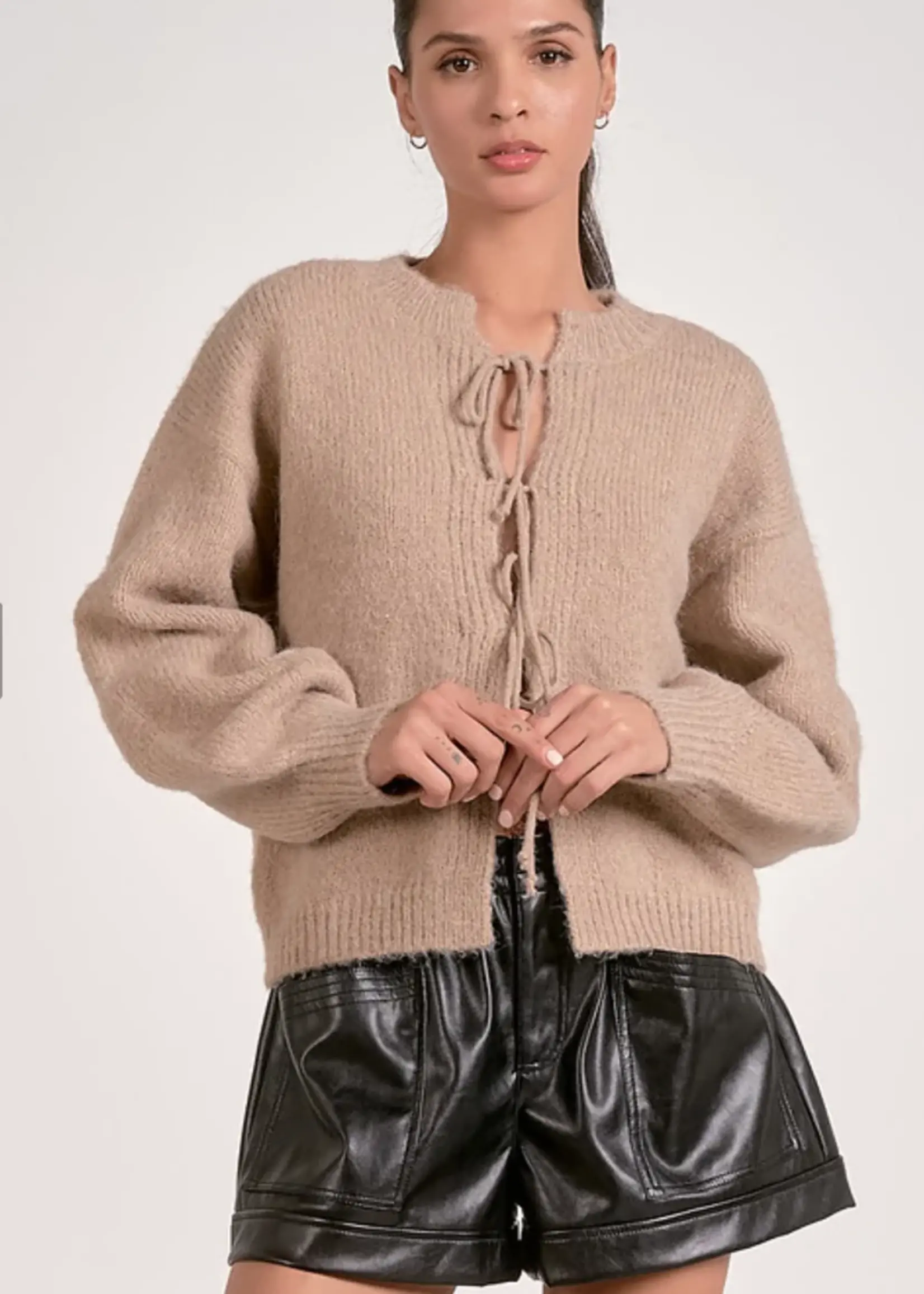 Sweater Cardigan Front Tie