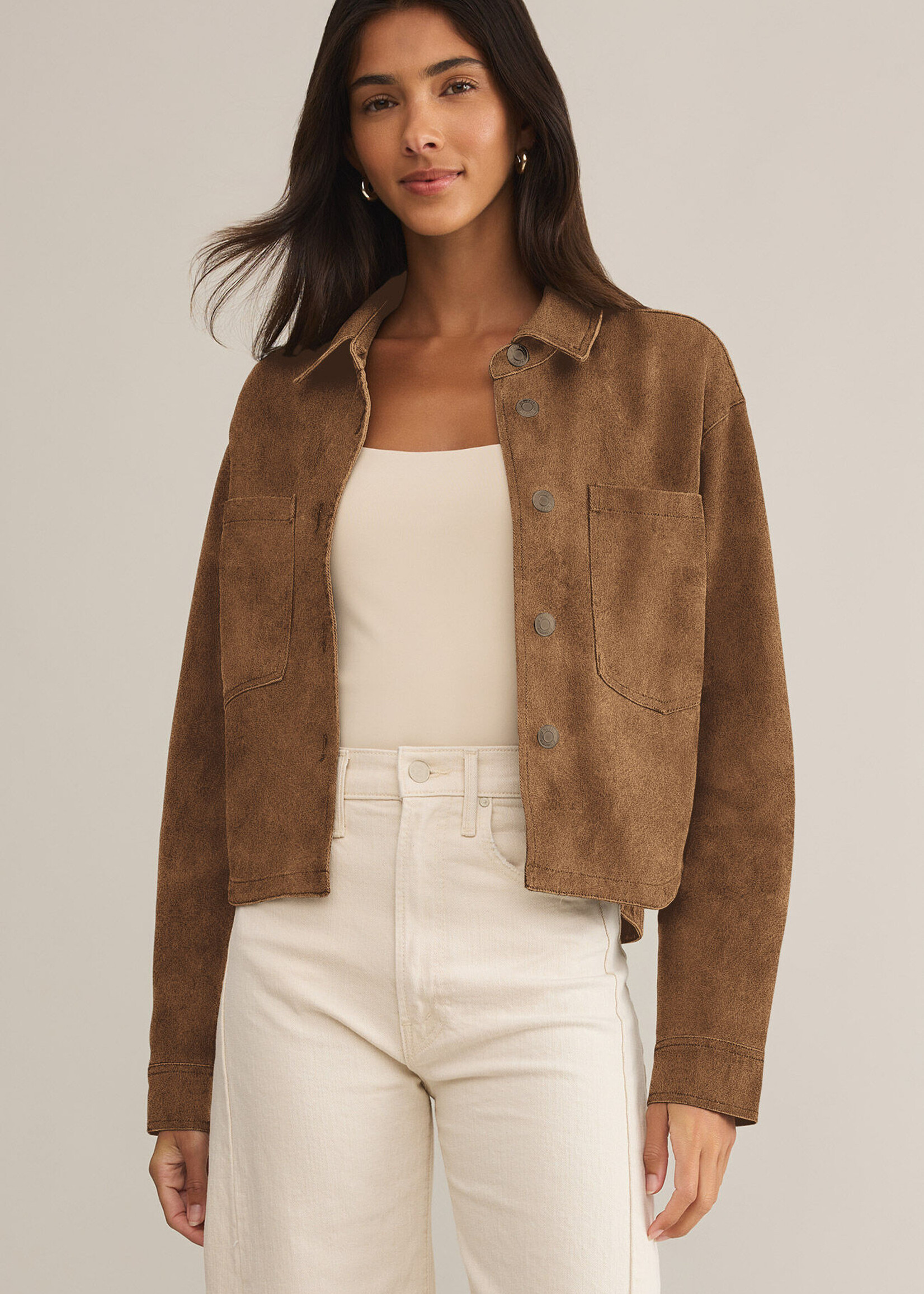 Z Supply All Day Cropped Suede Jacket