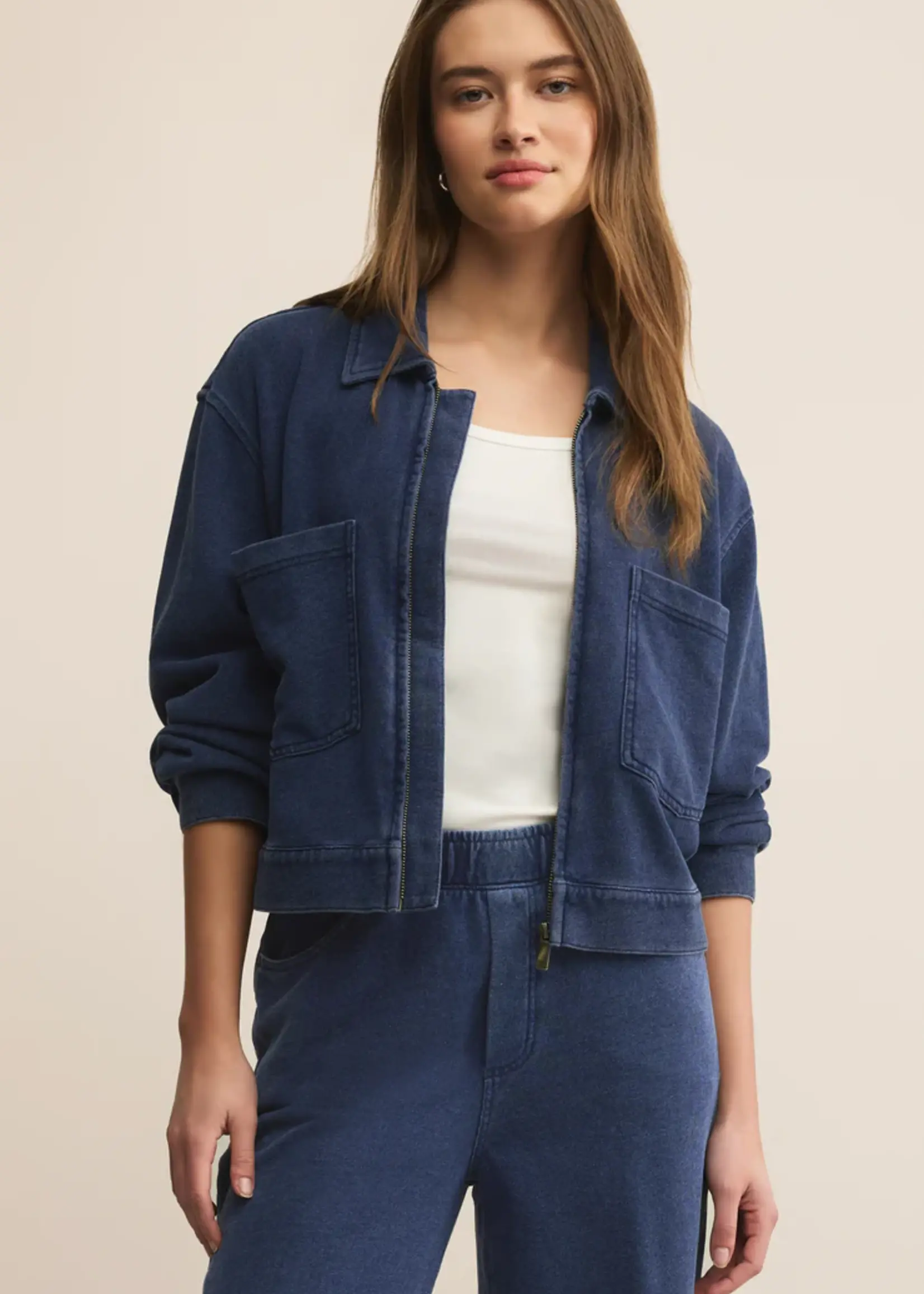 Z Supply Heritage Knit Denim Jacket