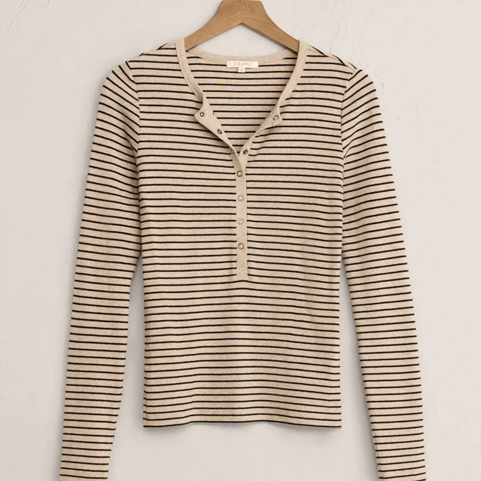 Z Supply Eve Stripe Henley LS
