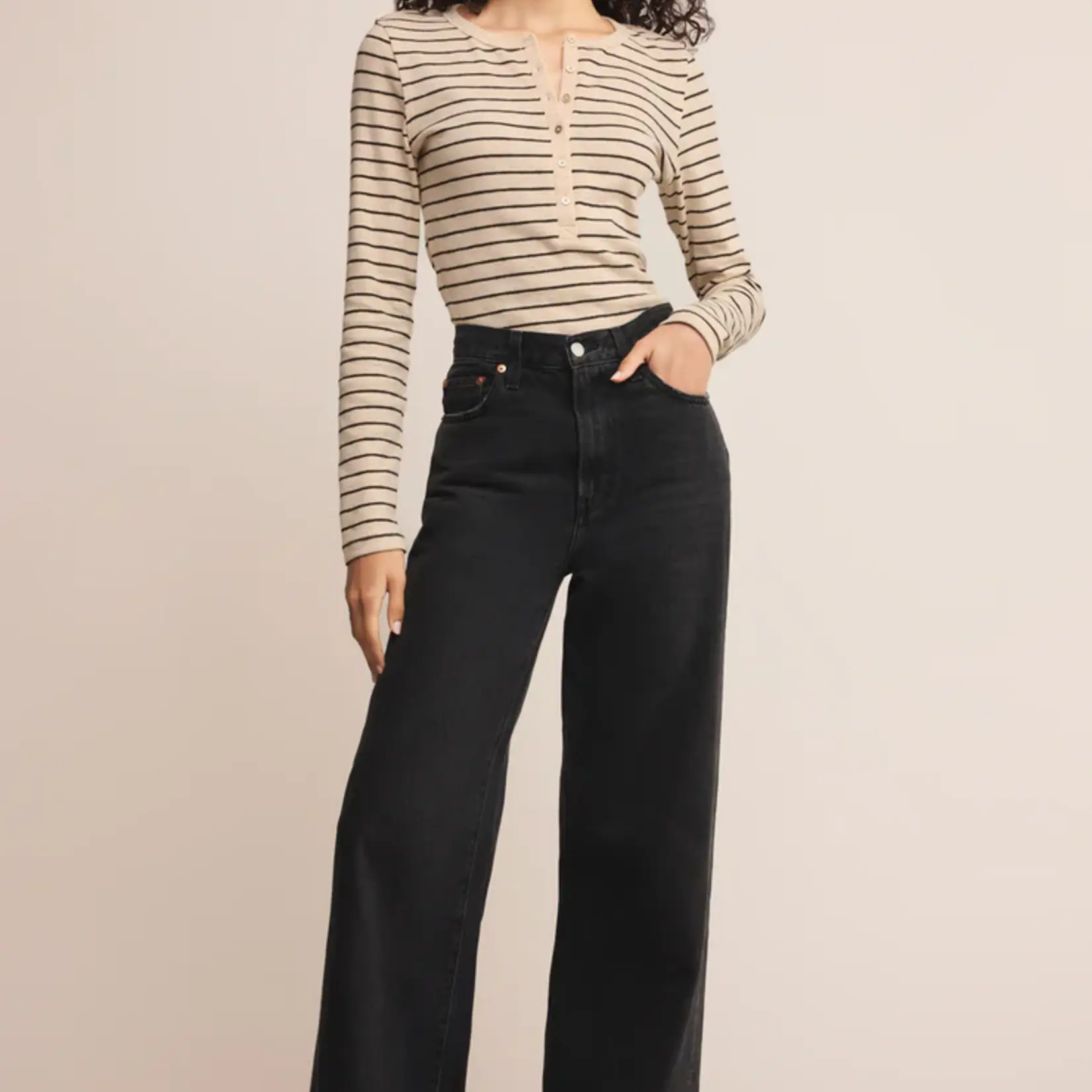 Z Supply Eve Stripe Henley LS
