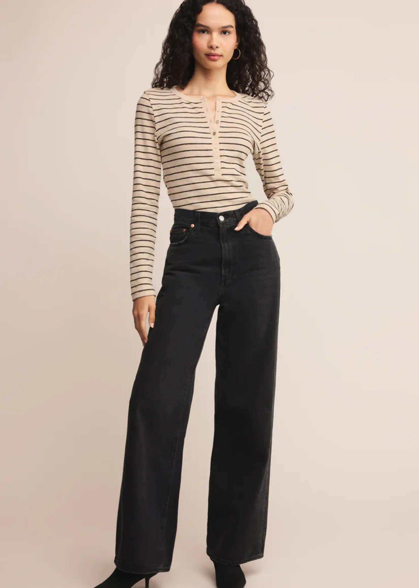 Z Supply Eve Stripe Henley LS