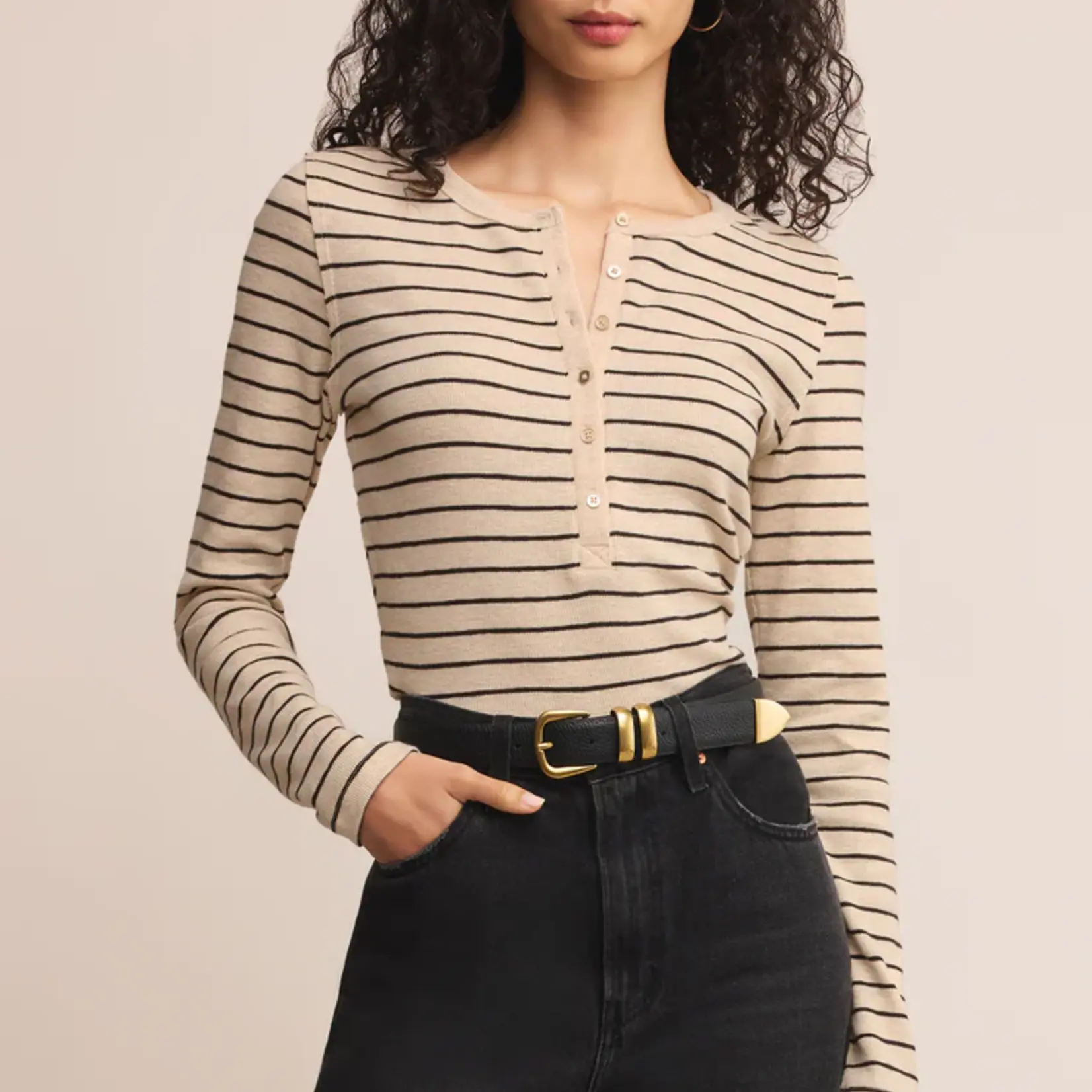 Z Supply Eve Stripe Henley LS