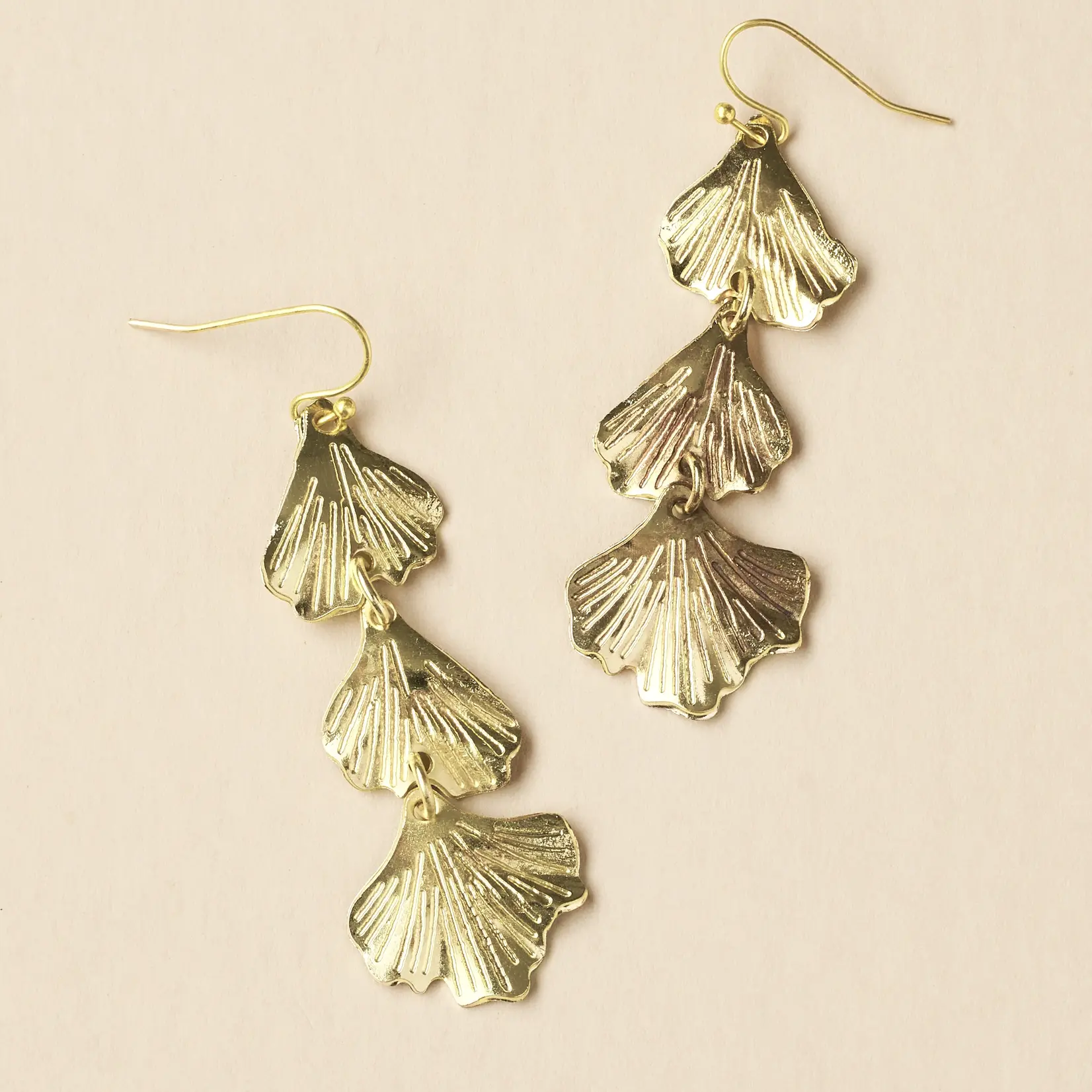 Sayuri Ginkgo Leaf Triple Drop Earring