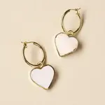 Rajani Hoop Heart MOP Earrings