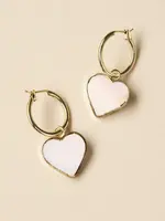 Rajani Hoop Heart MOP Earrings