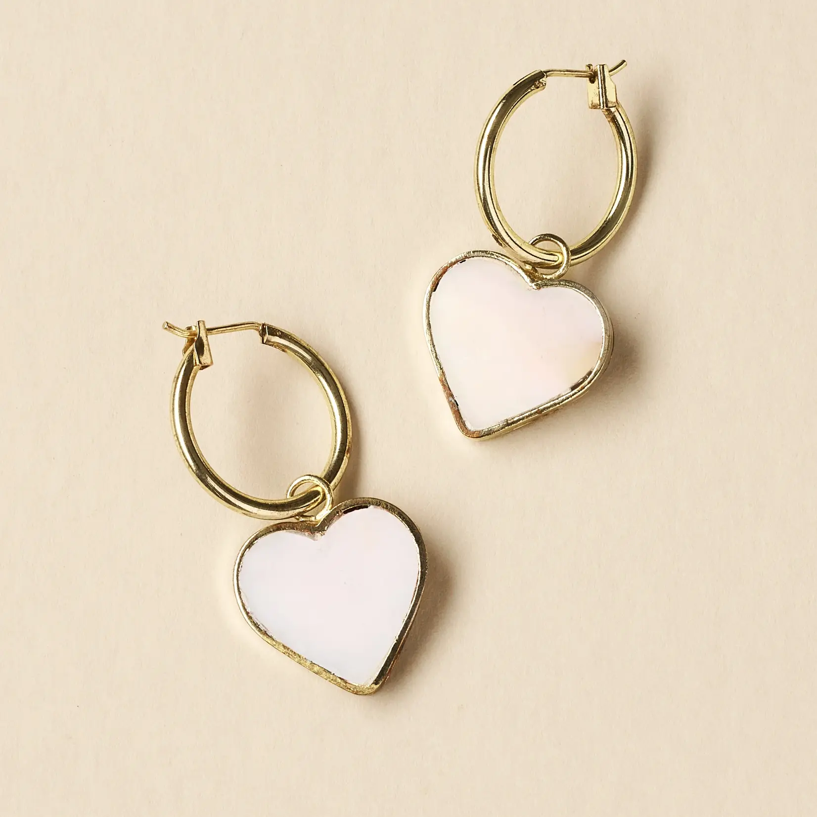 Rajani Hoop Heart MOP Earrings