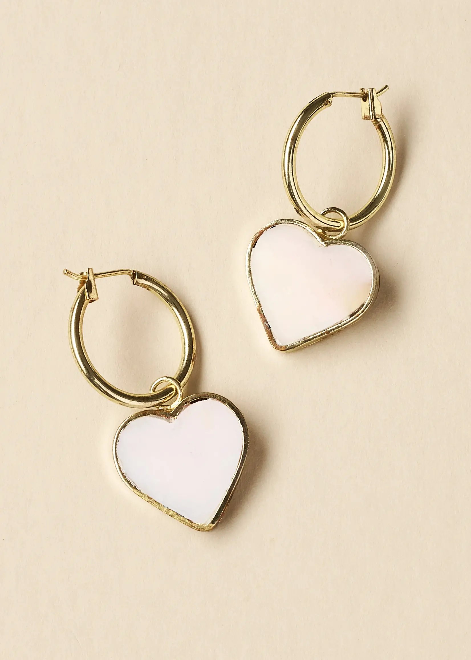 Rajani Hoop Heart MOP Earrings