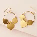 Chameli Leaf Gold Drop Earrings
