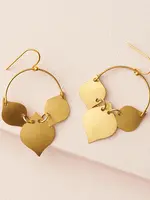 Chameli Leaf Gold Drop Earrings