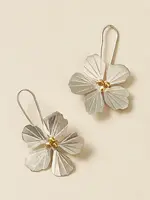 Sayuri Flower Silver Drop Earrings