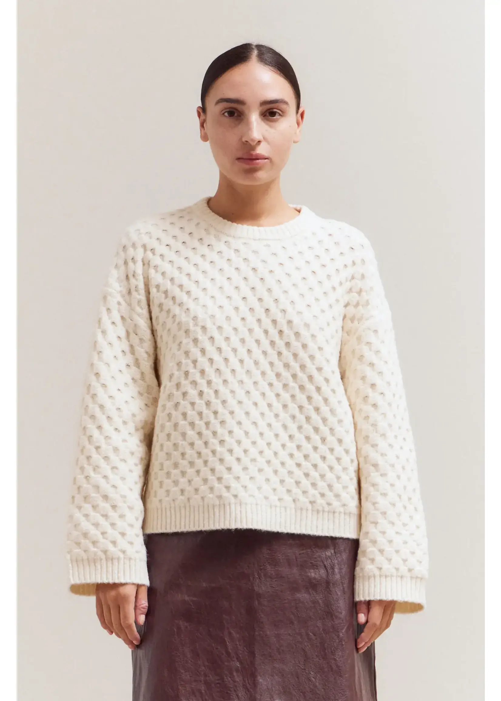 Check Knit Sweater