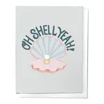 Oh Shell Yeah Nautical Wedding Congratulations Greeting Card