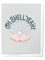 Oh Shell Yeah Nautical Wedding Congratulations Greeting Card