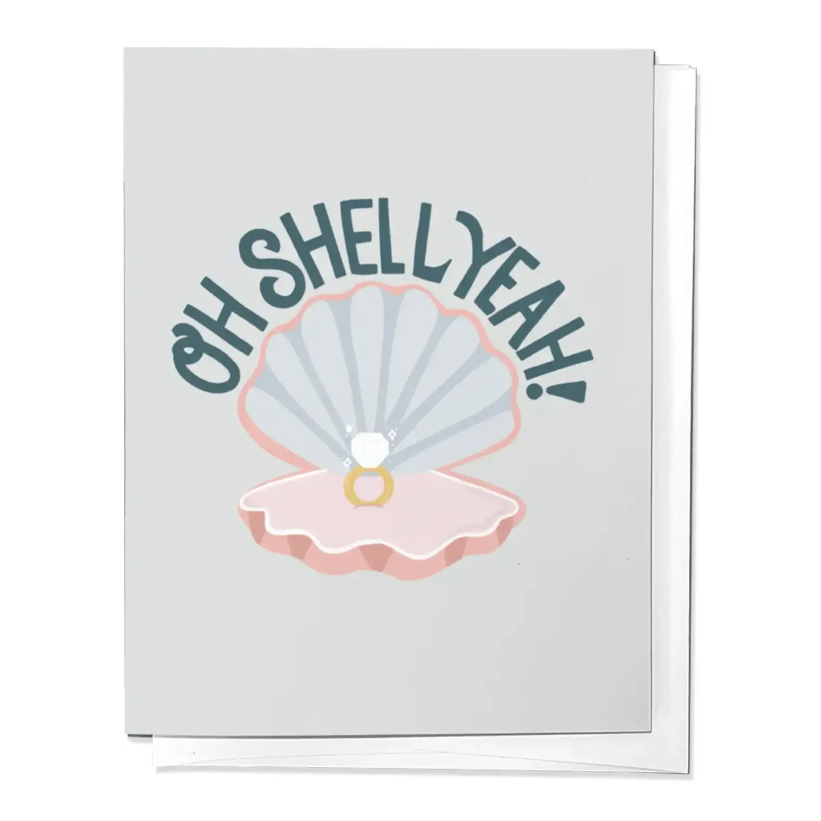 Oh Shell Yeah Nautical Wedding Congratulations Greeting Card