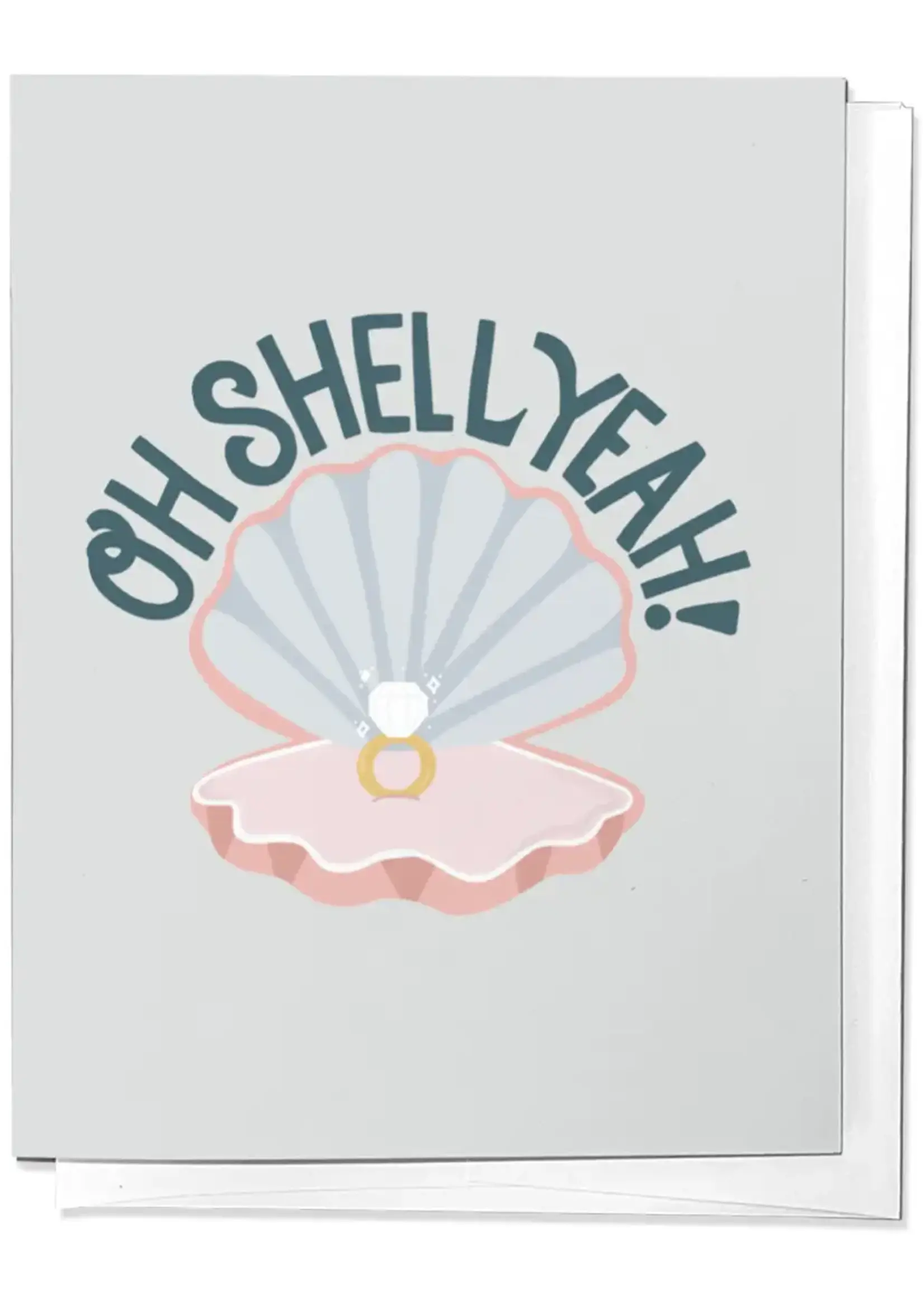 Oh Shell Yeah Nautical Wedding Congratulations Greeting Card