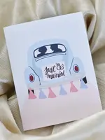 Newlywed Wedding Beetle, Car Congratulations Greeting Card