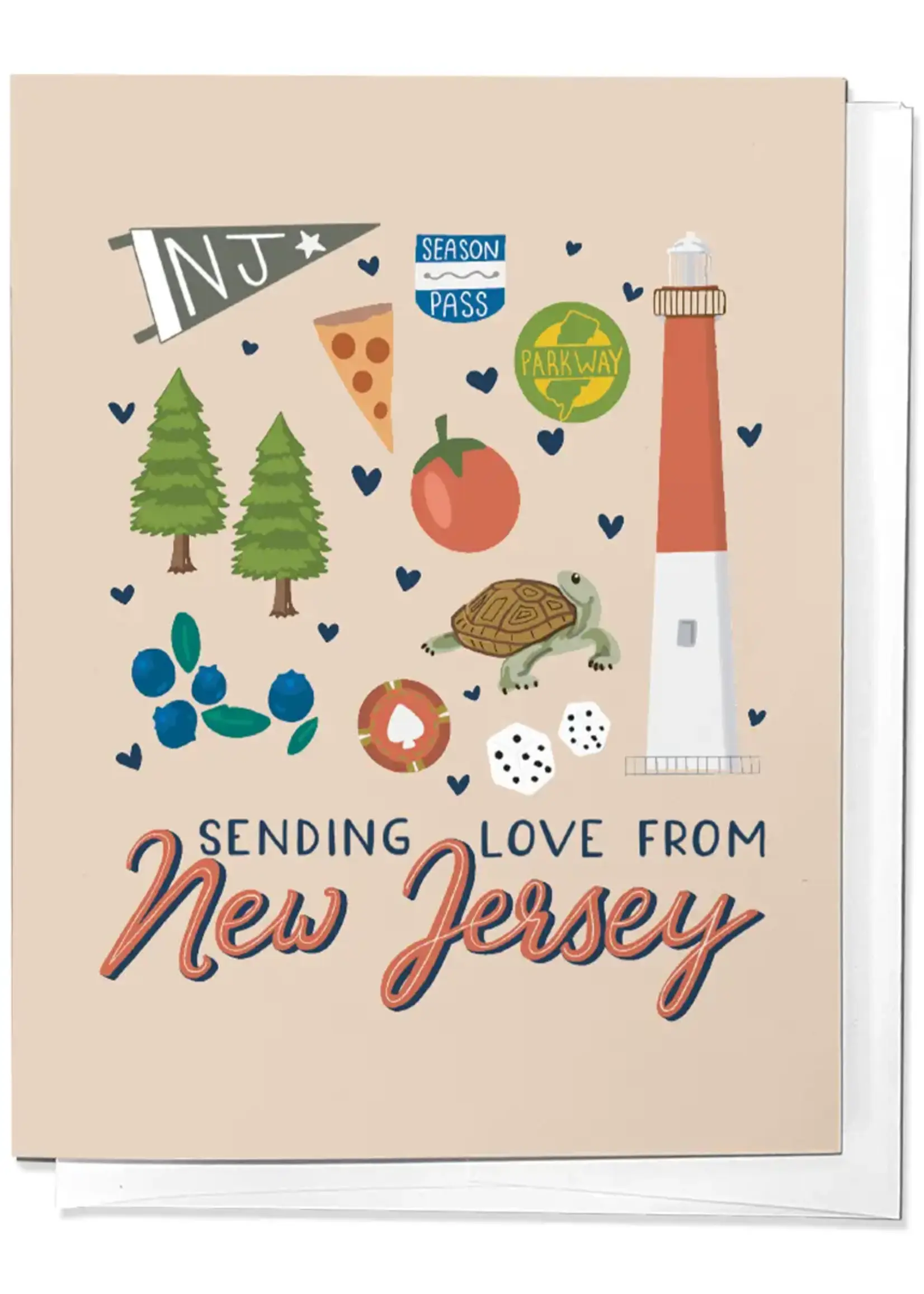 Sending Love From New Jersey, Greeting Card