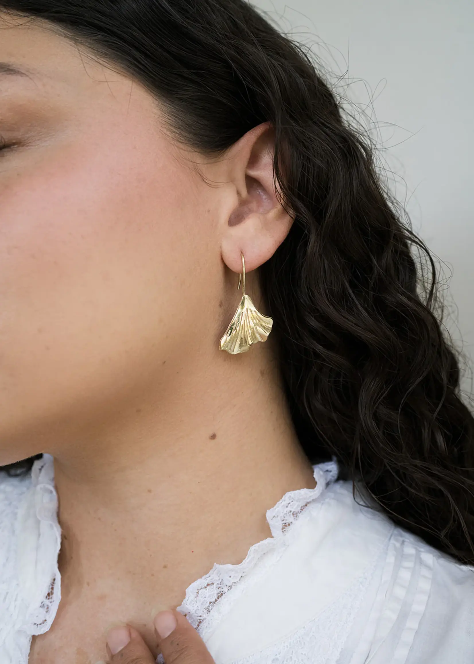 Sayuri Ginkgo Leaf Drop Earring