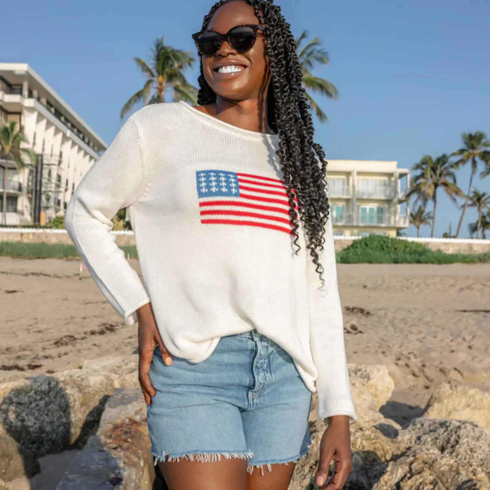 Ellsworth & Ivey Summer Mid-Weight Sweater - American Flag
