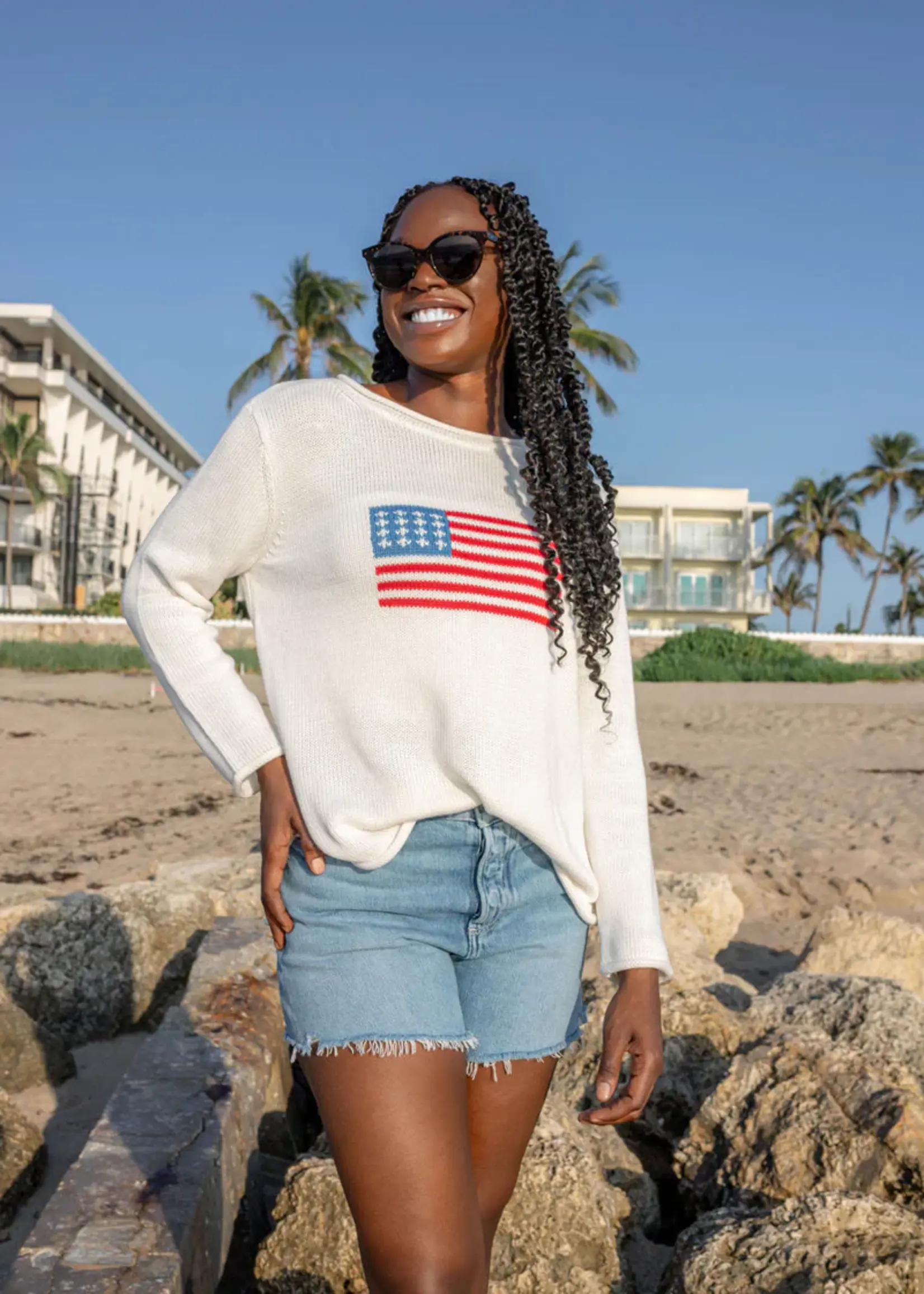Ellsworth & Ivey Summer Mid-Weight Sweater - American Flag
