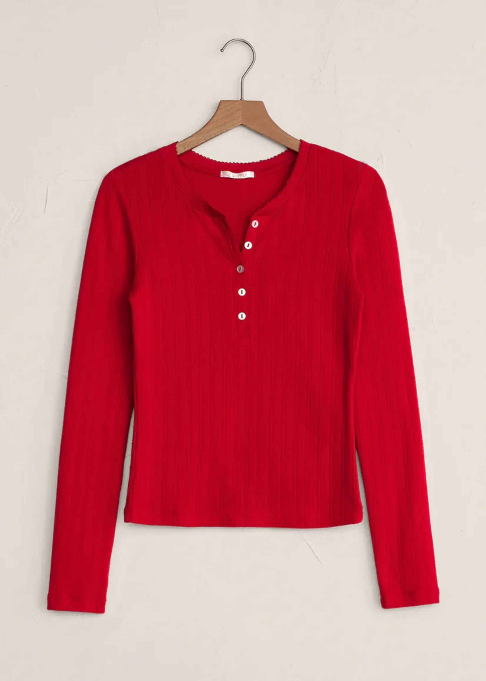 Z Supply Holly Pointelle LS Top
