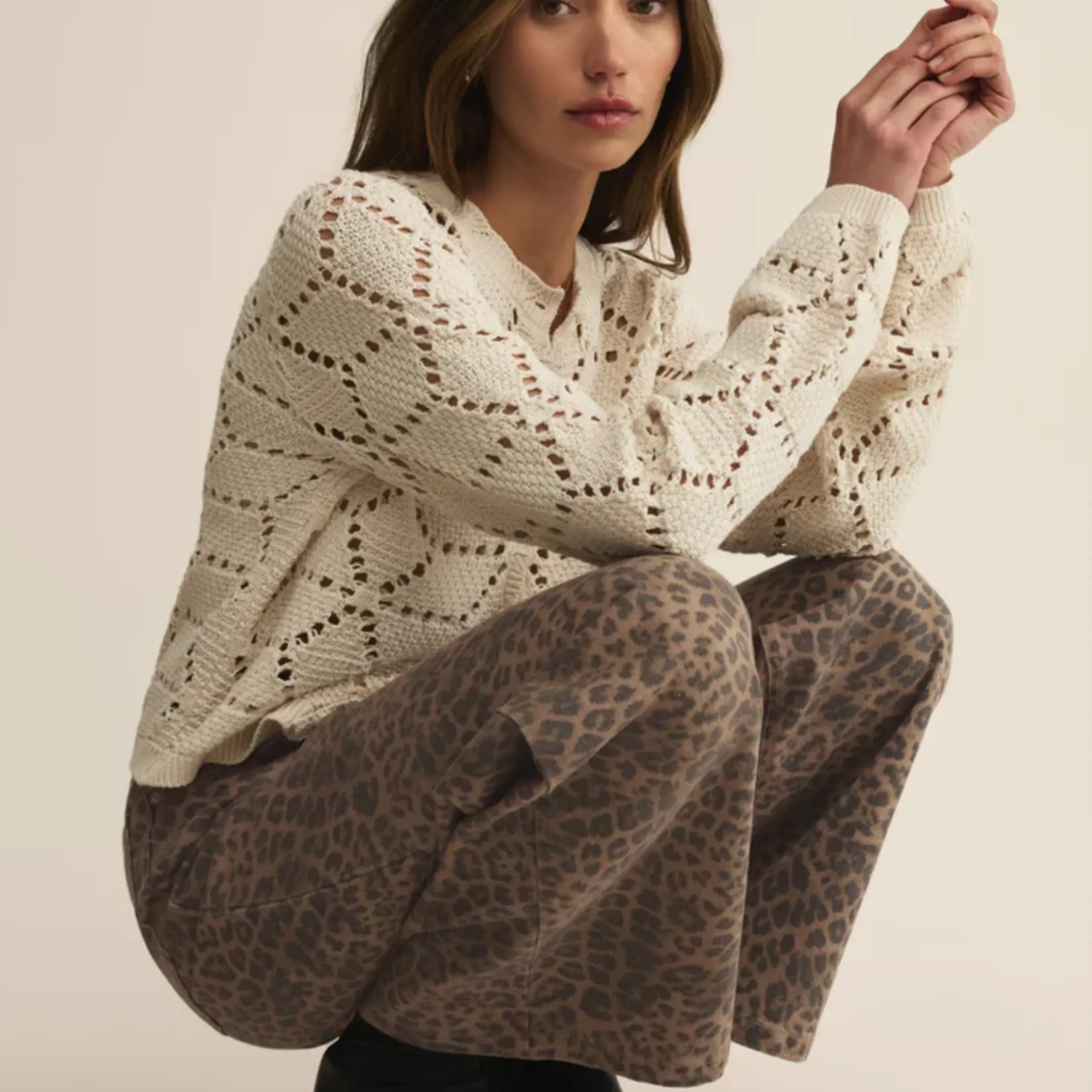 Z Supply Marli Denim Leopard Pant