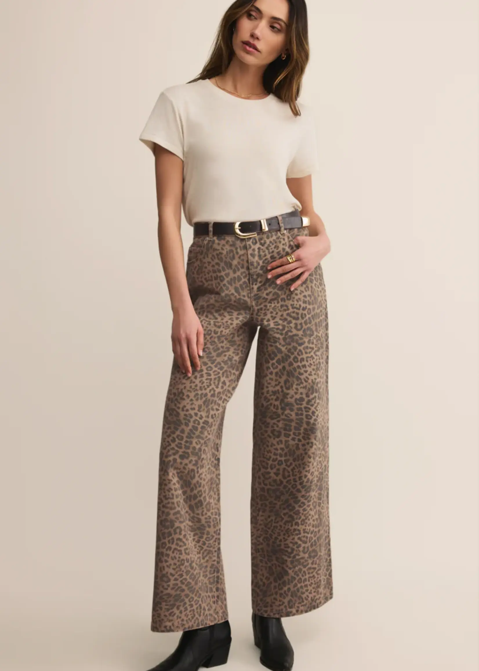 Z Supply Marli Denim Leopard Pant