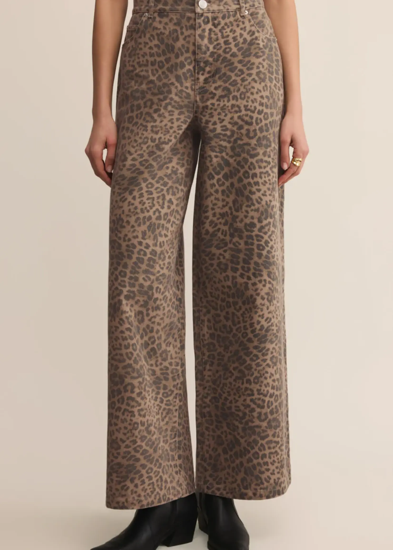 Z Supply Marli Denim Leopard Pant