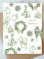 Snowflakes and Skates Holiday Card | Christmas Holiday Card