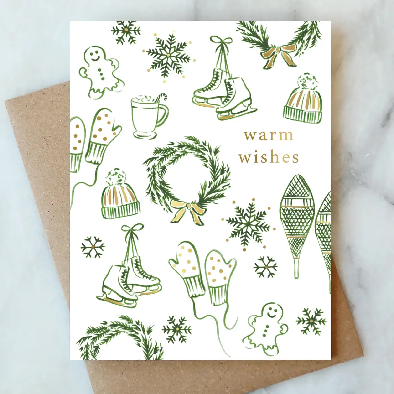 Snowflakes and Skates Holiday Card | Christmas Holiday Card