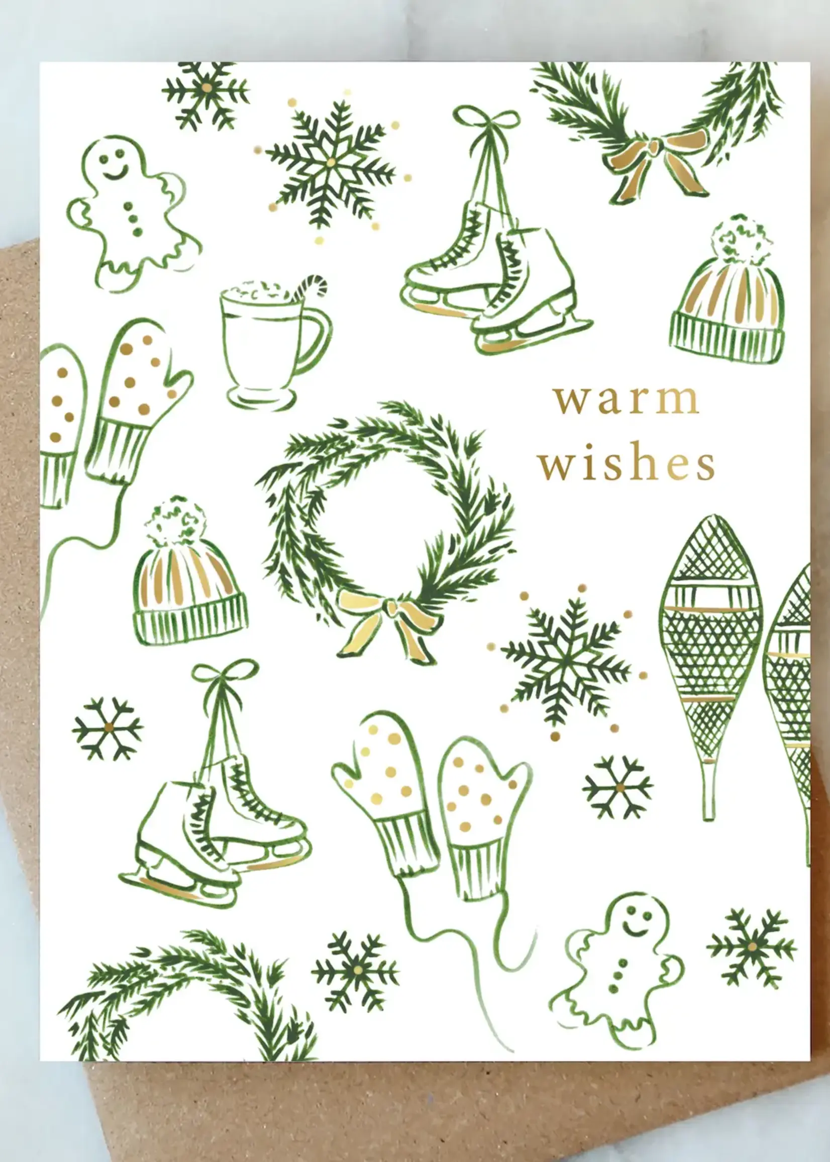 Snowflakes and Skates Holiday Card | Christmas Holiday Card