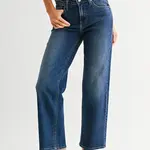 Mid Rise Slim Wide Leg