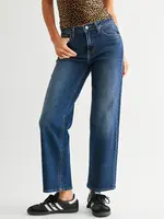 Mid Rise Slim Wide Leg